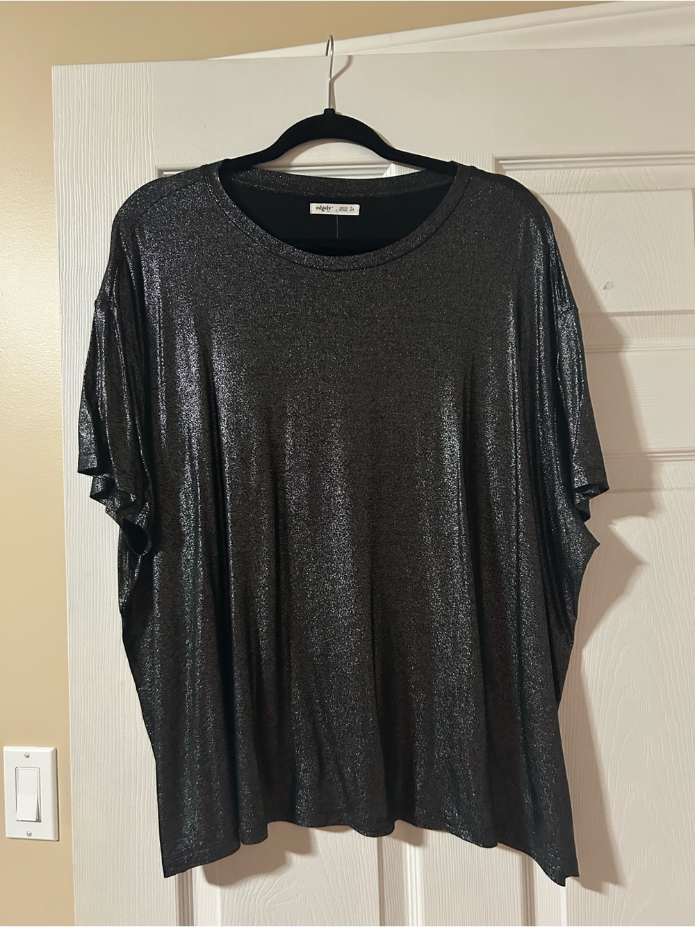 Maurices Shimmery Black Short Sleeve Tee